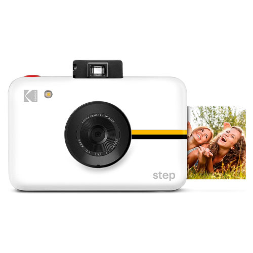KODAK Step Cámara Digital con Sensor de Imagen de 10 MP - Tecnología Zink, Visor clásico, Modo selfi, Temporizador automático, Flash Incorporado y 6 Modos de Imagen | Blanco